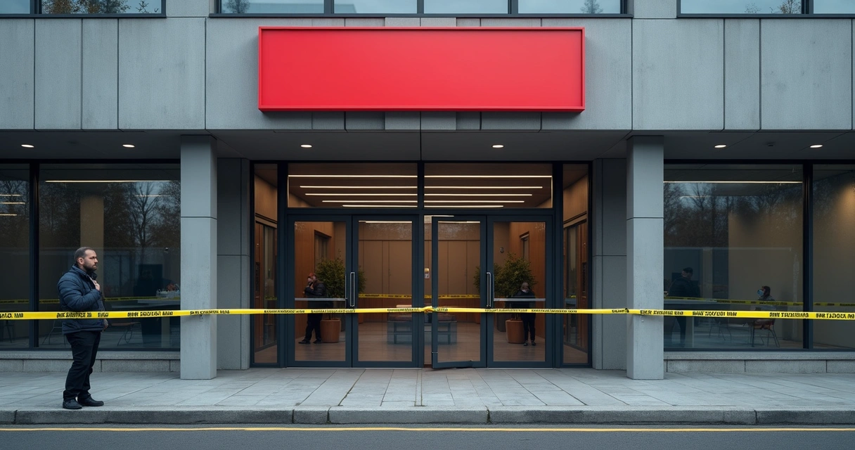 Prédio comercial fechado por interdição 